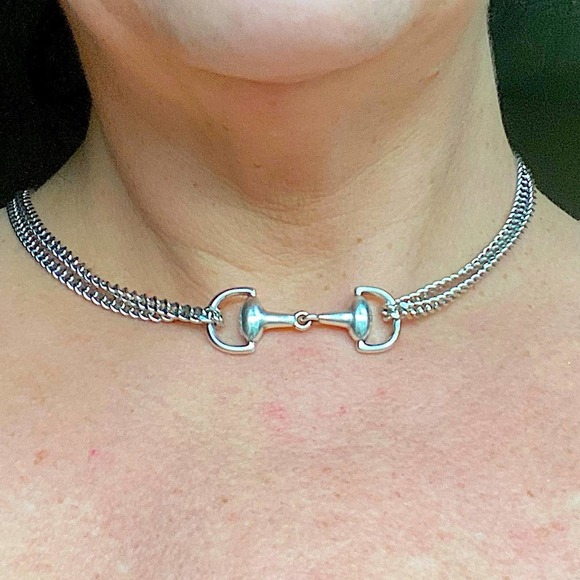 Sterling Silver HorseBit Handmade Necklace Bracelet Matching Chain Link Set - Picture 7 of 13